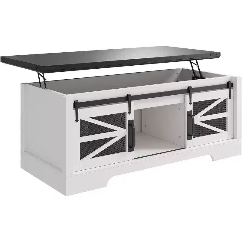 47 Lift Top Coffee Table with Hidden Compartment and Storage Shelf, Multifunction Coffee Table