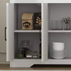 4 Doors, Modern Farmhouse Buffet Storage Cabinet Modern Large Wood Farmhouse  Large Modern Buffet Cabinet