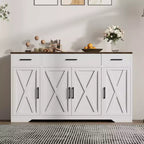 4 Doors, Modern Farmhouse Buffet Storage Cabinet Modern Large Wood Farmhouse  Large Modern Buffet Cabinet