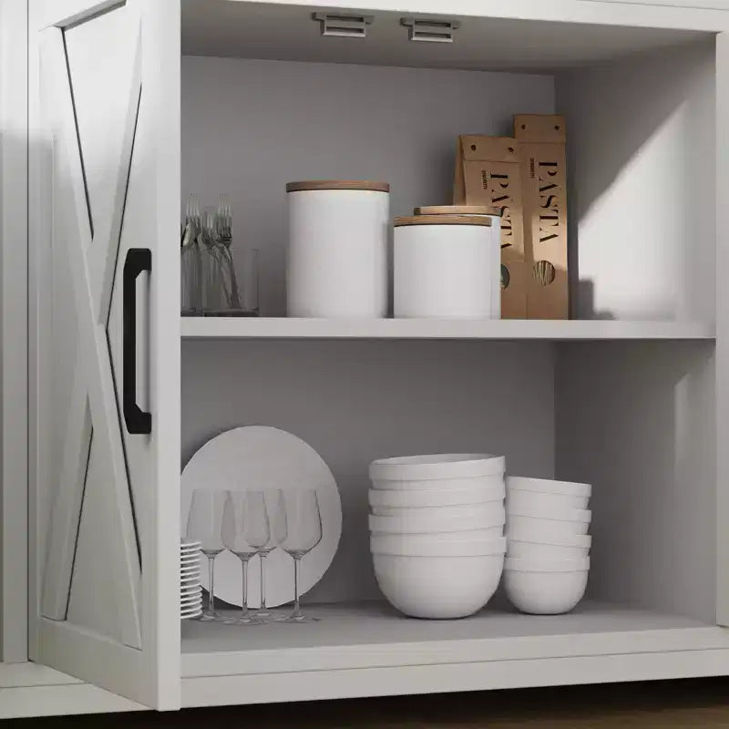 4 Doors, Modern Farmhouse Buffet Storage Cabinet Modern Large Wood Farmhouse  Large Modern Buffet Cabinet