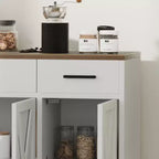 4 Doors, Modern Farmhouse Buffet Storage Cabinet Modern Large Wood Farmhouse  Large Modern Buffet Cabinet