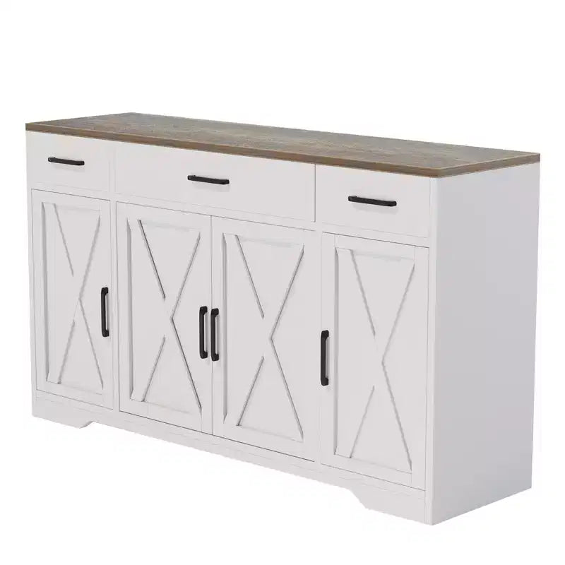 4 Doors, Modern Farmhouse Buffet Storage Cabinet Modern Large Wood Farmhouse  Large Modern Buffet Cabinet
