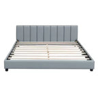 Wooden Mother & Child Bed Frame Queen and Twin XL Size Daybed, PU Leather Upholstered Grounded Platform Bed