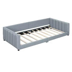Wooden Mother & Child Bed Frame Queen and Twin XL Size Daybed, PU Leather Upholstered Grounded Platform Bed