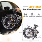 Bicicletta Pieghevole Okak 24IN con 7 Velocità e Telaio in Acciaio, Biciclette Cruiser con Portapacchi Posteriore e Parafango, Bici per Adulti per Viaggi e Pendolarismo