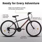 Okak 24IN Carbon Steel Frame Mountain Bike, 21-Speed Kids Bike with Dual V-Brake and Ergonomic Saddle, Bicycle for Commuting, Travel