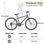 Okak 24IN Carbon Steel Frame Mountain Bike, 21-Speed Kids Bike with Dual V-Brake and Ergonomic Saddle, Bicycle for Commuting, Travel
