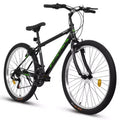 Okak 24IN Carbon Steel Frame Mountain Bike, 21-Speed Kids Bike with Dual V-Brake and Ergonomic Saddle, Bicycle for Commuting, Travel