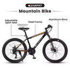 Mountain bike Okak 26" con 21 velocità e freni a disco, bici da cross per ragazzi con telaio in acciaio ad alto tenore di carbonio, bici da uomo per adulti e adolescenti