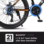 Mountain bike Okak 26" con 21 velocità e freni a disco, bici da cross per ragazzi con telaio in acciaio ad alto tenore di carbonio, bici da uomo per adulti e adolescenti