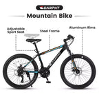 Mountain bike Okak 26" con 21 velocità e freni a disco, bici da cross per ragazzi con telaio in acciaio ad alto tenore di carbonio, bici da uomo per adulti e adolescenti