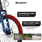 Mountain bike Okak 26" con 21 velocità e freni a disco, bici da cross per ragazzi con telaio in acciaio ad alto tenore di carbonio, bici da uomo per adulti e adolescenti