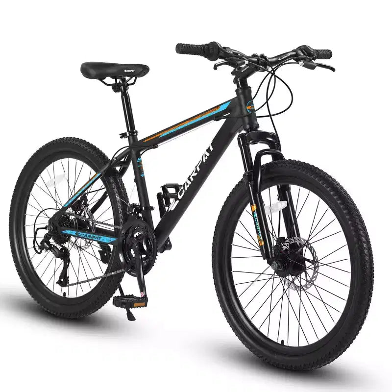 Mountain bike Okak 26" con 21 velocità e freni a disco, bici da cross per ragazzi con telaio in acciaio ad alto tenore di carbonio, bici da uomo per adulti e adolescenti