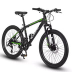 Mountain bike Okak 26" con 21 velocità e freni a disco, bici da cross per ragazzi con telaio in acciaio ad alto tenore di carbonio, bici da uomo per adulti e adolescenti