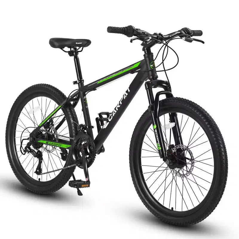 Mountain bike Okak 26" con 21 velocità e freni a disco, bici da cross per ragazzi con telaio in acciaio ad alto tenore di carbonio, bici da uomo per adulti e adolescenti