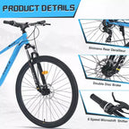 Mountain bike Okak 29IN con sistema a 8 velocità, bici da cross con telaio in acciaio e sospensione anteriore, bici per adulti per uomo, donna, ragazzo e ragazza