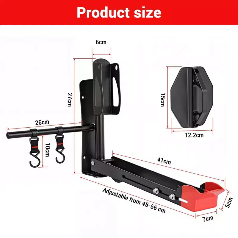Black Swivel Foldable Bike Wall Mount C Adjustable Bicycle Hanger for 20-29 Wheels, Heavy Duty Garage Storage (1-Pack)