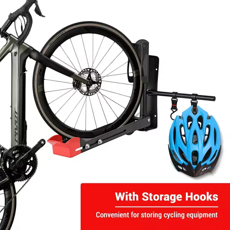 Black Swivel Foldable Bike Wall Mount C Adjustable Bicycle Hanger for 20-29 Wheels, Heavy Duty Garage Storage (1-Pack)