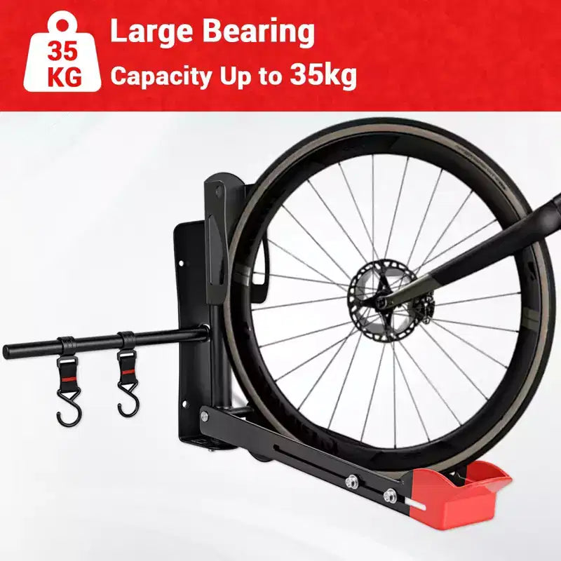 Black Swivel Foldable Bike Wall Mount C Adjustable Bicycle Hanger for 20-29 Wheels, Heavy Duty Garage Storage (1-Pack)