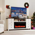 Mobile TV da 70" EROMMY con caminetto elettrico da 36" per TV fino a 80"