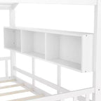 Whisen Twin Size Floor House Bed & Kids Montessori Bed, Playhouse Bed with Storage Shelf, Roof Design