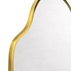 Vallia Brushed Gold Asymmetrical Irregular Wall Mirror ,22''x 34'' Unique Brass Frame Wall Mounted Mirror for Bathroom,Entryway,Nursery