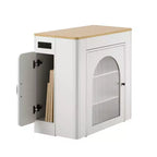 GDFStudio David Extendable Dining Table with 3 Removable Leaves and Space-Saving Storage Cabinet