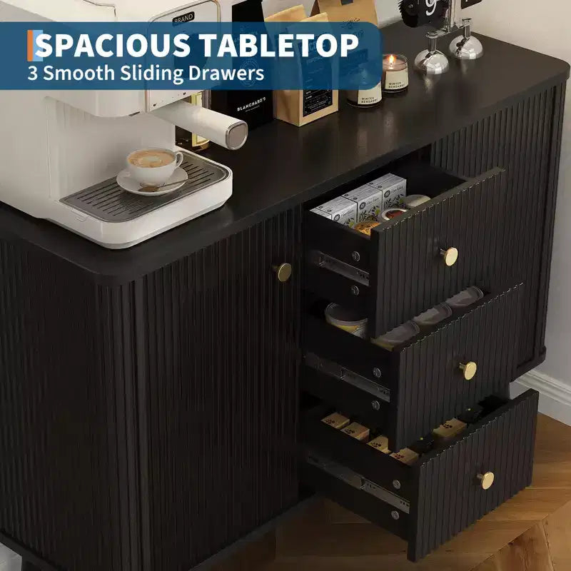 Cassettiera a 3 cassetti, armadio stretto da cucina, credenza moderna con scanalature laterali