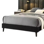 Letto Queen Size Royal Hampton, Struttura in Legno Marrone Scuro, Testiera Imbottita