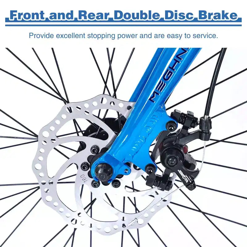 Okak 20IN Folding Bike with Lightweight Aluminum Frame, 7-Speed Cruiser Bikes with Adjustable Seat and Handlebar for City Commuter, Blue