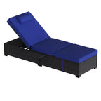 COZONY Set di 2 Sedie a Sdraio da Giardino, Lettini Prendisole da Esterno in Rattan con Schienale Reclinabile Regolabile e Cuscini