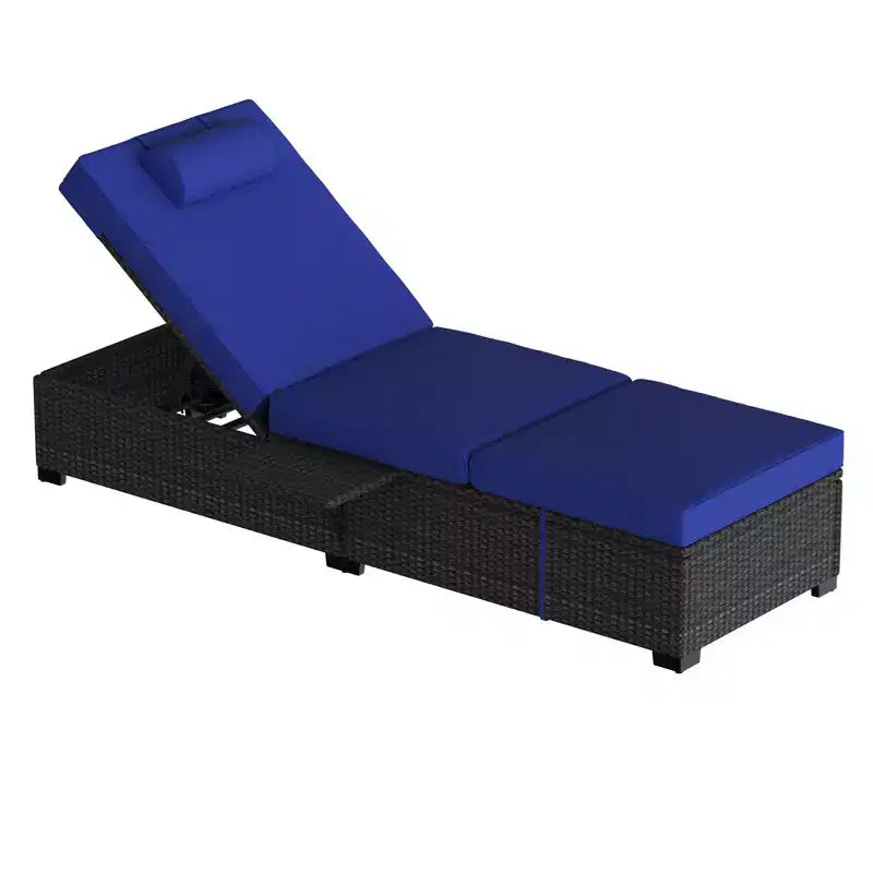 COZONY Set di 2 Sedie a Sdraio da Giardino, Lettini Prendisole da Esterno in Rattan con Schienale Reclinabile Regolabile e Cuscini