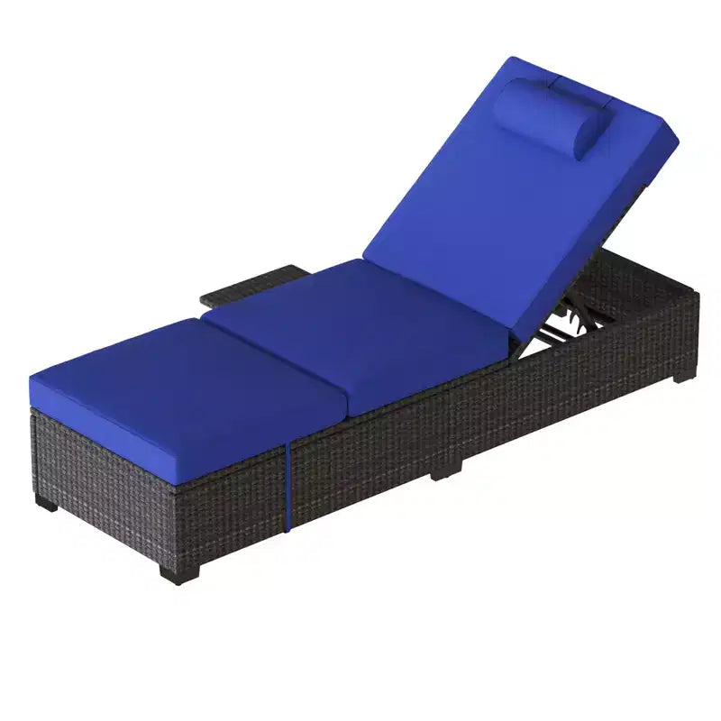 COZONY Set di 2 Sedie a Sdraio da Giardino, Lettini Prendisole da Esterno in Rattan con Schienale Reclinabile Regolabile e Cuscini