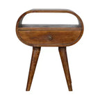 Open-Frame Round Nightstand - Premium Solid Chestnut Wood