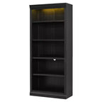Polibi Tall LED Bookcase with Adjustable Shelves & USB Light Strip