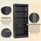Polibi Tall LED Bookcase with Adjustable Shelves & USB Light Strip
