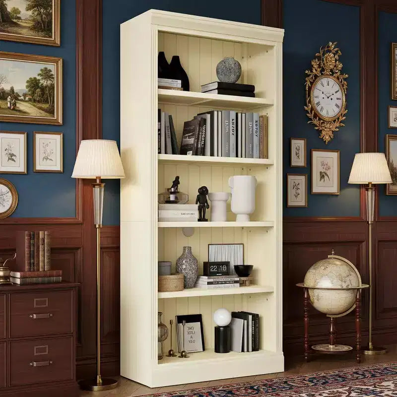 Polibi Tall LED Bookcase with Adjustable Shelves & USB Light Strip