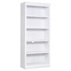 Polibi Tall LED Bookcase with Adjustable Shelves & USB Light Strip