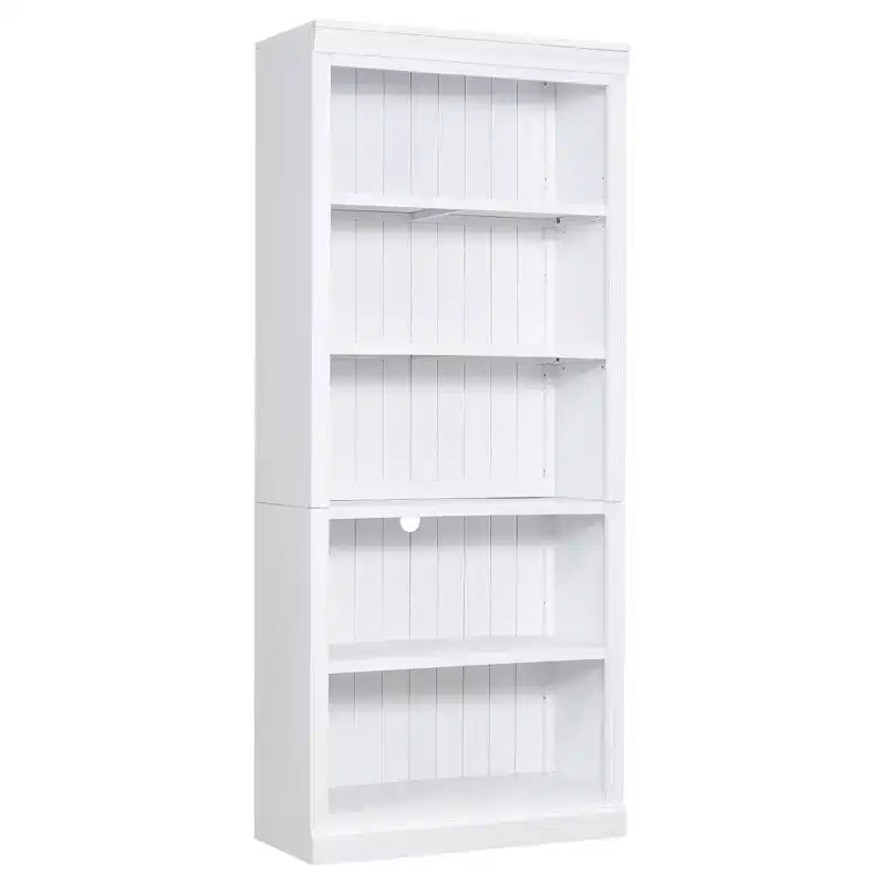 Polibi Tall LED Bookcase with Adjustable Shelves & USB Light Strip