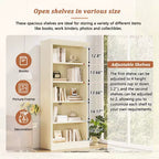 Polibi Tall LED Bookcase with Adjustable Shelves & USB Light Strip