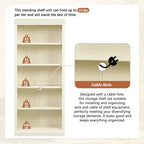 Polibi Tall LED Bookcase with Adjustable Shelves & USB Light Strip