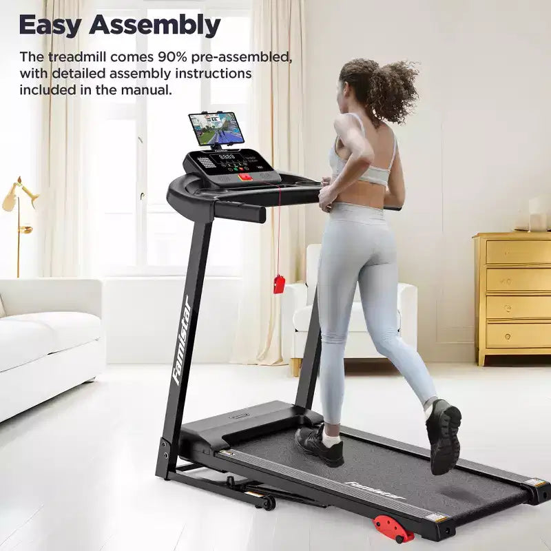 Treadmill for Home, Portable Folding Electric Exercise Treadmill with Adjustable Incline, APP Control, 64 Programs, 300 lb Capacity, 7.5MPH