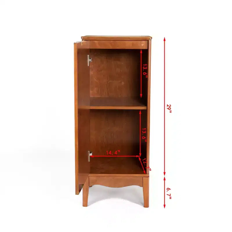 Bathroom Floor Cabinet, Single Door Storage Organizer with Open Compartment & Adjustable Shelf, Modern Storage Cabinet for Bathroom