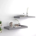 Wall Shelf Set of 2 Grey Honeycomb MDF, metal 19.7 x 9.1 in