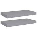 Wall Shelf Set of 2 Grey Honeycomb MDF, metal 19.7 x 9.1 in