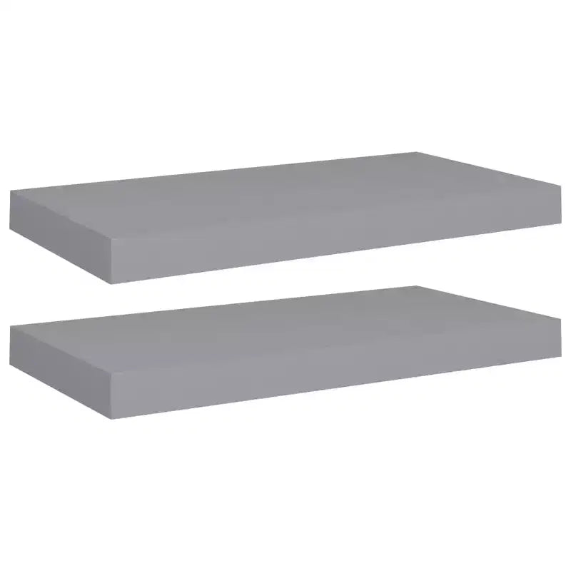 Wall Shelf Set of 2 Grey Honeycomb MDF, metal 19.7 x 9.1 in