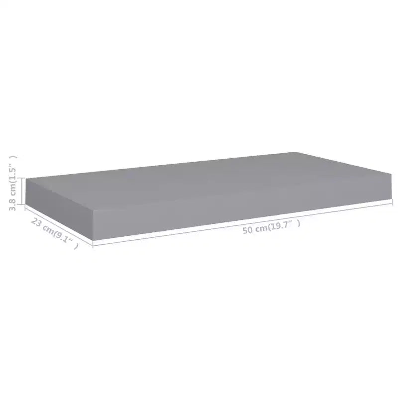 Wall Shelf Set of 2 Grey Honeycomb MDF, metal 19.7 x 9.1 in