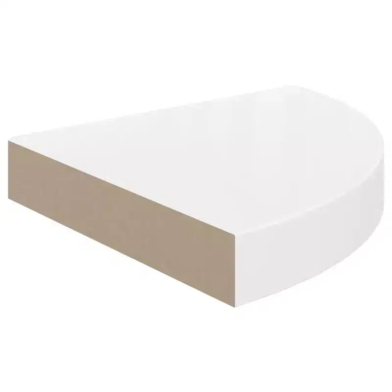Mensola ad angolo set da 2 in MDF a nido d'ape bianco lucido, metallo