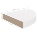 Mensola ad angolo set da 2 in MDF a nido d'ape bianco lucido, metallo