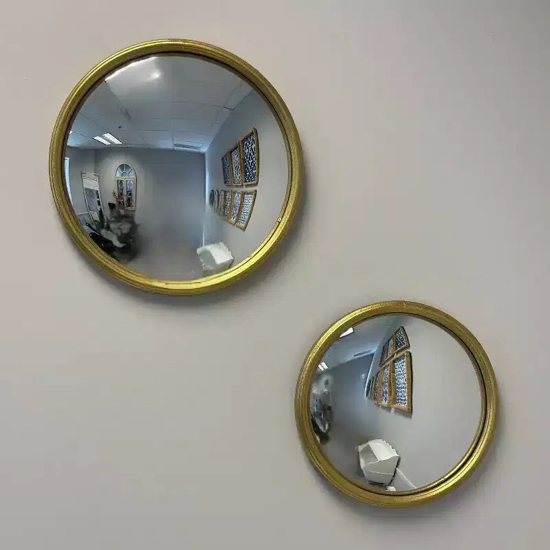 Slickblue Gold Convex Mirror 10-12 Metal Frame Decorative Wall Accent for Living Room or Entryway, Small or Medium